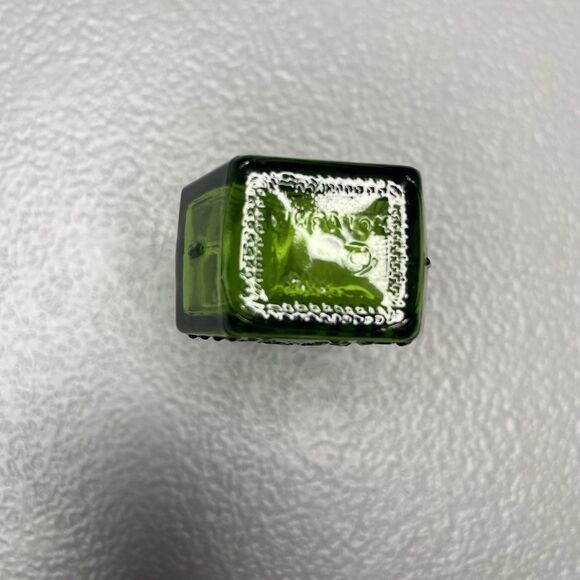 Vintage 1971 Wheaton Mini Green Glass Poison Bottle Coffin Skull Crossbones RIP - Picture 5 of 9